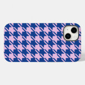 Hahnentrittmuster Rosa+Blau Muster Case-Mate iPhone Hülle (Rückseite (Horizontal))