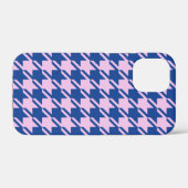 Hahnentrittmuster Rosa+Blau Muster Case-Mate iPhone Hülle (Rückseite (Horizontal))