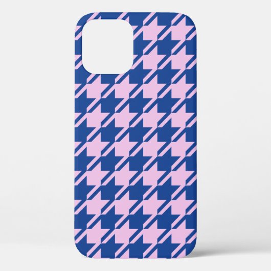 Hahnentrittmuster Rosa+Blau Muster Case-Mate iPhone Hülle (Rückseite)