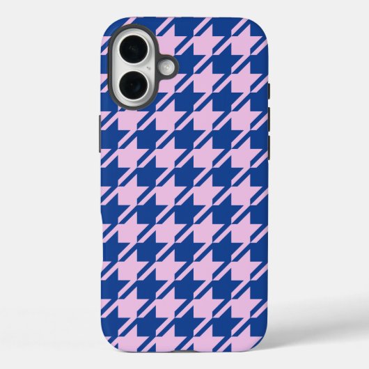 Hahnentrittmuster Rosa+Blau Muster Case-Mate iPhone Hülle (Rückseite)
