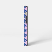 Hahnentrittmuster Rosa+Blau Muster iPhone Hülle (Linke Seite)