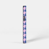 Hahnentrittmuster Rosa+Blau Muster iPhone Hülle (Rechte Seite)