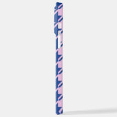 Hahnentrittmuster Rosa+Blau Muster iPhone Hülle (Linke Seite)