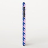 Hahnentrittmuster Rosa+Blau Muster iPhone Hülle (Linke Seite)