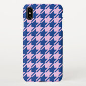 Hahnentrittmuster Rosa+Blau Muster iPhone Hülle (Rückseite)