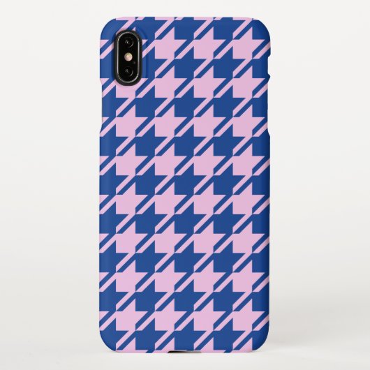 Hahnentrittmuster Rosa+Blau Muster iPhone Hülle (Rückseite)