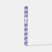 Hahnentrittmuster Rosa+Blau Muster iPhone Hülle (Rechte Seite)