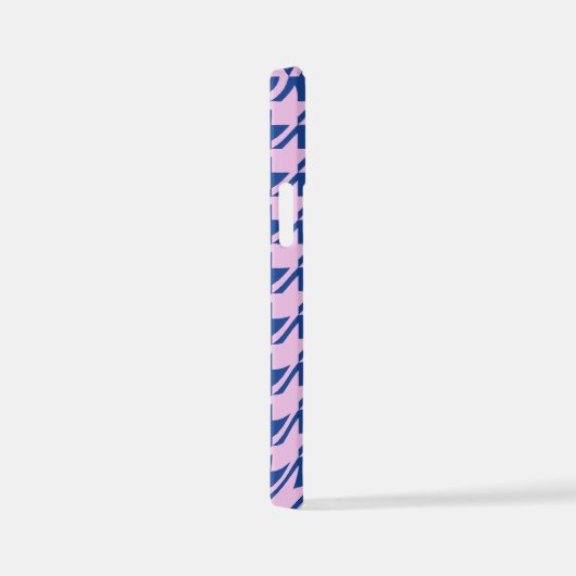 Hahnentrittmuster Rosa+Blau Muster iPhone Hülle (Rechte Seite)