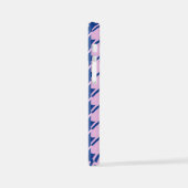 Hahnentrittmuster Rosa+Blau Muster iPhone Hülle (Linke Seite)