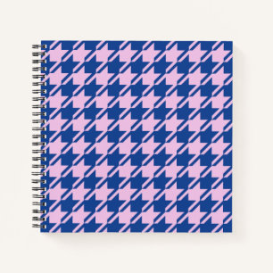 Hahnentrittmuster Rosa+Blau Muster Notizblock