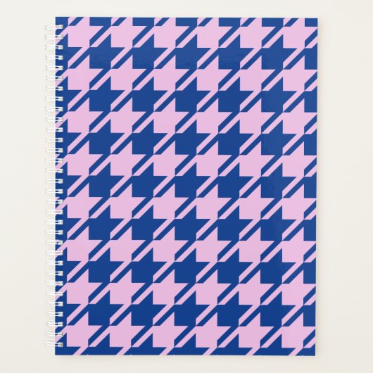 Hahnentrittmuster Rosa+Blau Muster Planer (Vorderseite)