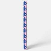 Hahnentrittmuster Rosa+Blau Muster Samsung Galaxy Hülle (Linke Seite)