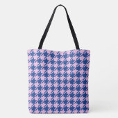 Hahnentrittmuster Rosa+Blau Muster Tasche (Rückseite)