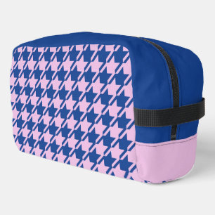 Hahnentrittmuster Rosa+Blau Muster Waschbeutel