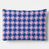 Hahnentrittmuster Rosa+Blau Muster Zubehörtasche (Vorderseite)