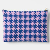 Hahnentrittmuster Rosa+Blau Muster Zubehörtasche (Rückseite)
