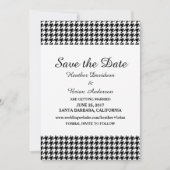 Hahnentrittmuster Save the Date einladen, Schwarz Einladung (Vorderseite)