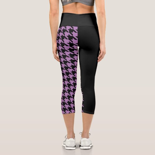 Hahnentrittmuster / Schwarz Capri Leggings (Rückseite)