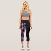 Hahnentrittmuster / Schwarz Capri Leggings (Vorderseite)