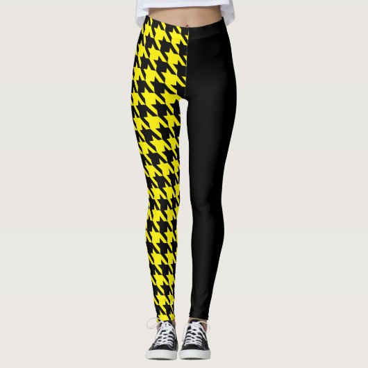 Hahnentrittmuster / Schwarz Leggings (Vorderseite)