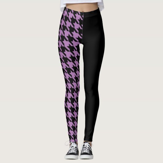Hahnentrittmuster / Schwarz Leggings (Vorderseite)