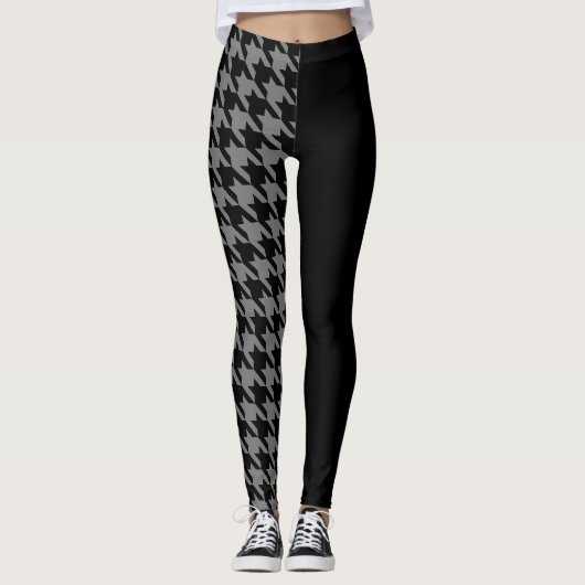 Hahnentrittmuster / Schwarz Leggings (Vorderseite)
