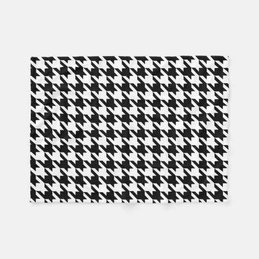 Hahnentrittmuster Schwarz-weiß Classic Weaving Mus Fleecedecke (Vorderseite (Horizontal))