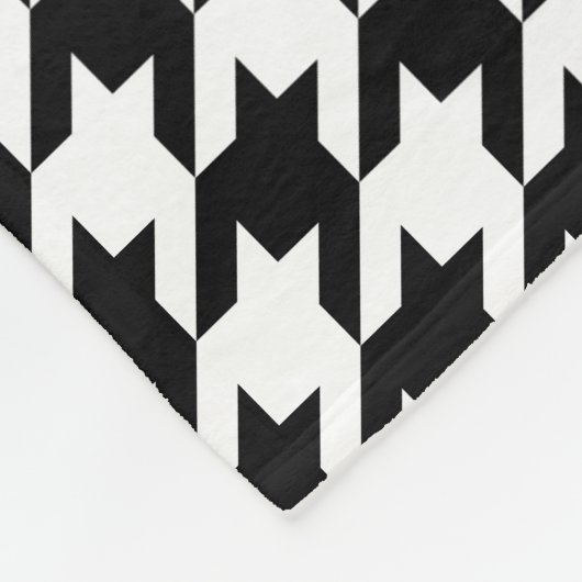 Hahnentrittmuster Schwarz-weiß Classic Weaving Mus Fleecedecke (Ecke)