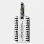 Hahnentrittmuster Schwarz-Weiß-Dekorationsmuster Gepäckanhänger (Rückseite vertikal)