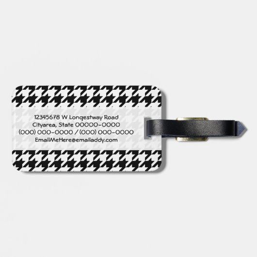 Hahnentrittmuster Schwarz-Weiß-Dekorationsmuster Gepäckanhänger (Rückseite horizontal)