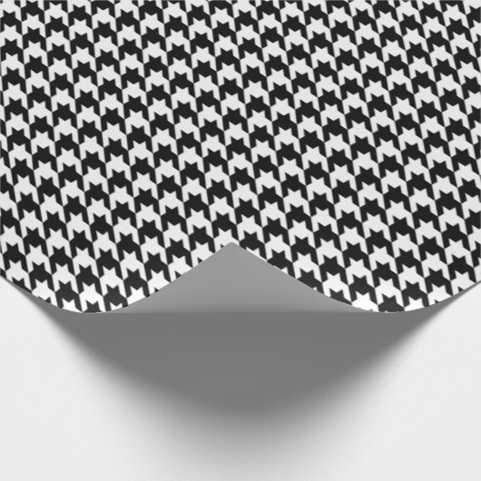 Hahnentrittmuster-Schwarzweiss-Verpackungs-Papier Geschenkpapier (Ecke)
