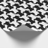 Hahnentrittmuster Style Tesselung Black Hund Silho Geschenkpapier (Ecke)