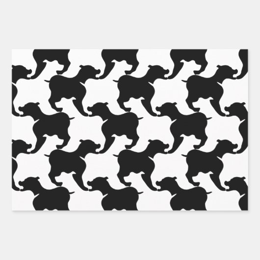 Hahnentrittmuster Style Tesselung Hund Farbe auswä Geschenkpapier Set (Vorderseite 2)