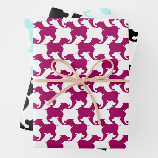 Hahnentrittmuster Style Tesselung Hund Farbe auswä Geschenkpapier Set (Beispiel)