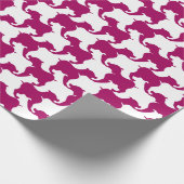 Hahnentrittmuster Style Tesselung Rosa Hunde Silho Geschenkpapier (Ecke)