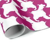 Hahnentrittmuster Style Tesselung Rosa Hunde Silho Geschenkpapier (Rolleneckpunkt)