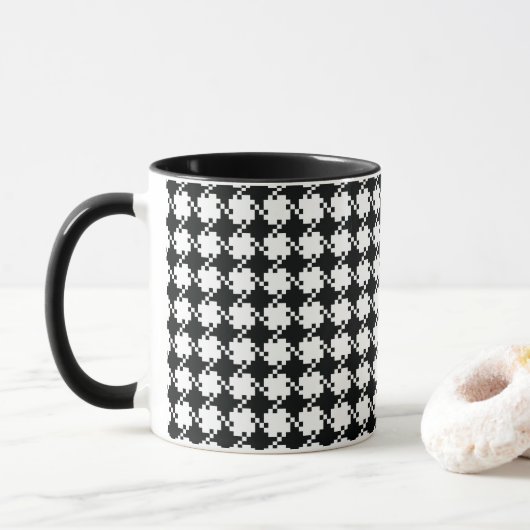 Hahnentrittmuster Tasse (Mit Donut)