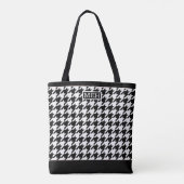 Hahnentrittmuster TI Mit Monogramm BW Totbeutel Tasche (Rückseite)