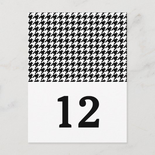 Hahnentrittmuster Tischnummer Postkarte (Vorderseite)
