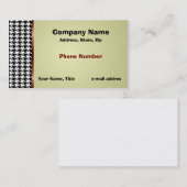 Hahnentrittmuster und rotes Satin-Band Visitenkarte (Vorne/Hinten)