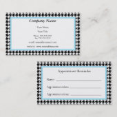 Hahnentrittmuster-Verabredungs-Erinnerungs-Karte Terminkarte (Vorne/Hinten)