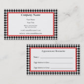 Hahnentrittmuster-Verabredungs-Erinnerungs-Karte Terminkarte (Vorne/Hinten)