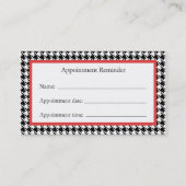 Hahnentrittmuster-Verabredungs-Erinnerungs-Karte Terminkarte (Rückseite)