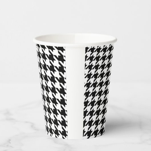 Hahnentrittmuster Vintag Pappbecher (Links)