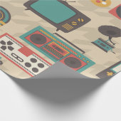 Hahnentrittmuster Vintag Retro Nostalgie Jukebox Geschenkpapier (Ecke)