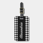 Hahnentrittmuster White Black Decoration Art Patte Gepäckanhänger (Vorderseite vertikal)