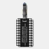 Hahnentrittmuster White Black Decoration Art Patte Gepäckanhänger (Rückseite vertikal)
