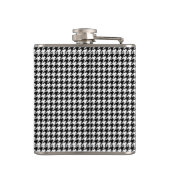 Hahnentrittmustermuster Schwarzweiss Flachmann (Rückseite)