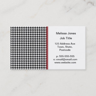 Hahnentrittmustermuster - Schwarzweiss Visitenkarte