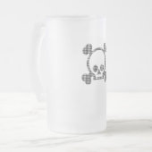 Hahnentrittmusterschädel Mattglas Bierglas (Vorderseite Links)